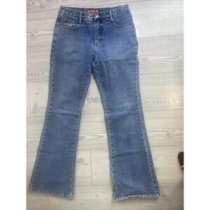 Vintage 90s ZANA DI JEANS SIZE 5 Flare Frayed Skater